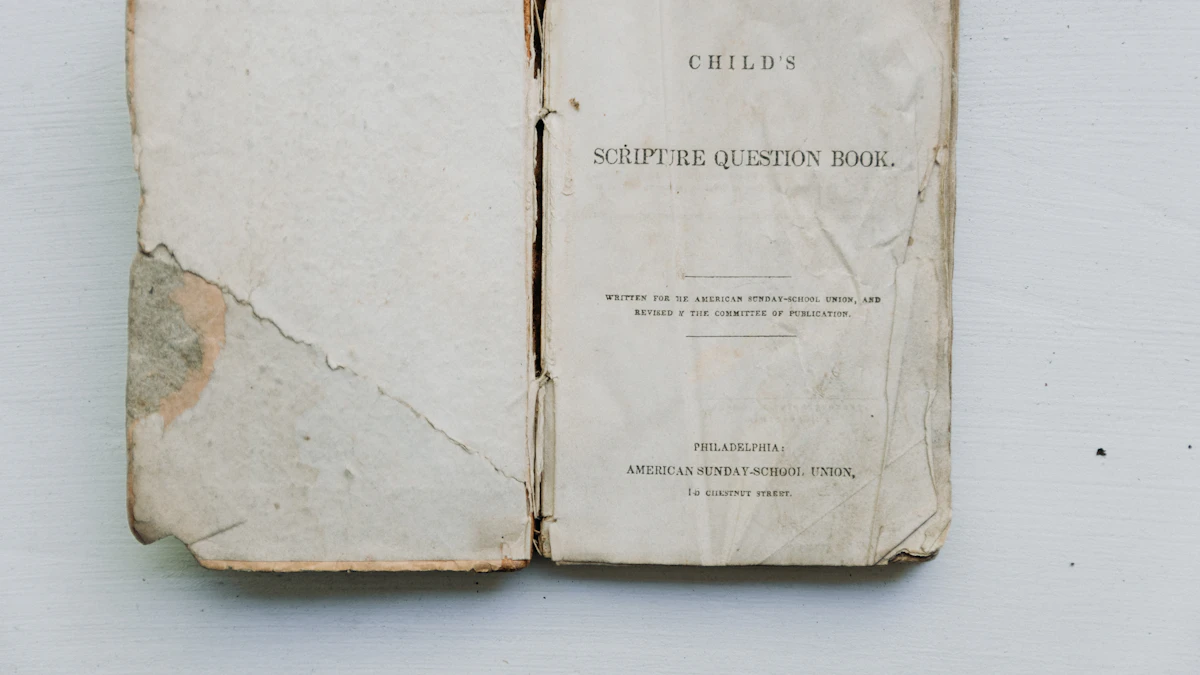An old open book with aged pages and handwritten notes.