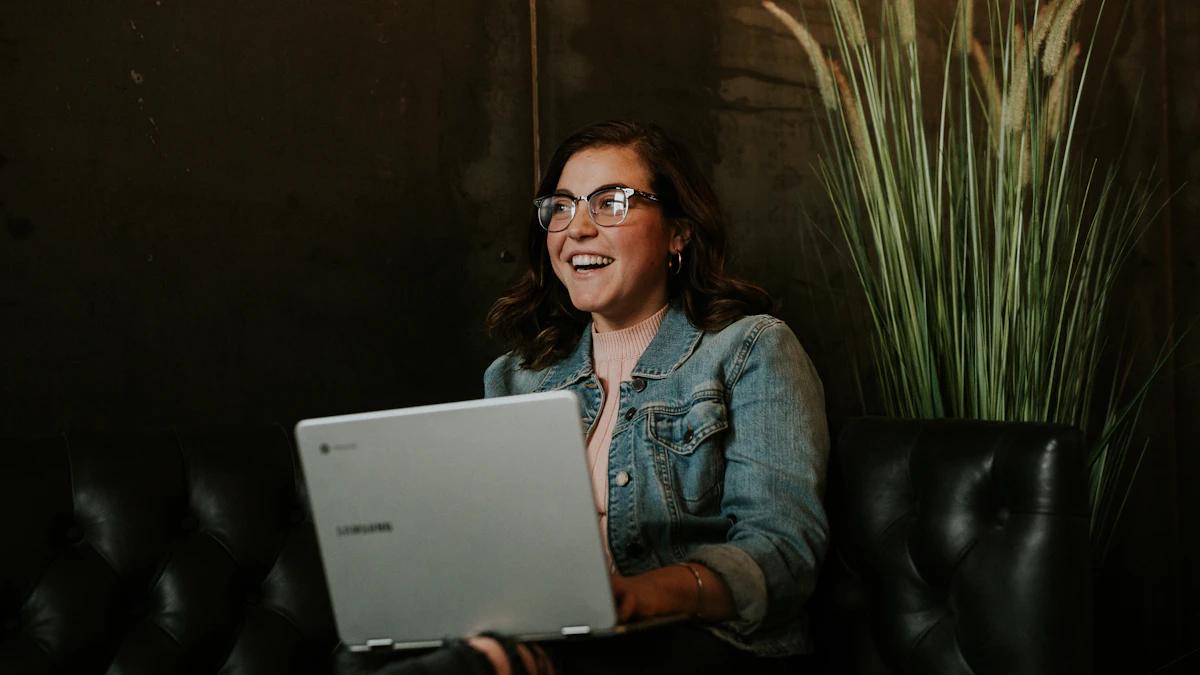 A professional using a laptop while reviewing job opportunities.